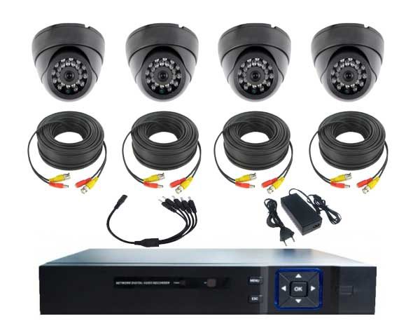 KIT COMPLET DVR 720P AVEC 4 CAMERAS DOMES