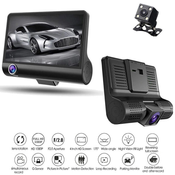 DASHCAM ENREGISTREUR 3 CAMERAS 1080P – Image 3